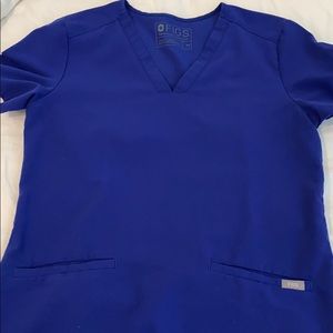 Figs scrub top deep royal blue XS